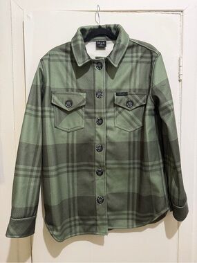 Oraki Plaid Shacket in Olive Green